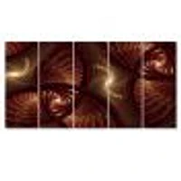 Brown Symmetrical Fractal Pattern Canvas Wall Art