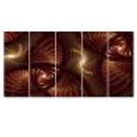 Brown Symmetrical Fractal Pattern Canvas Wall Art