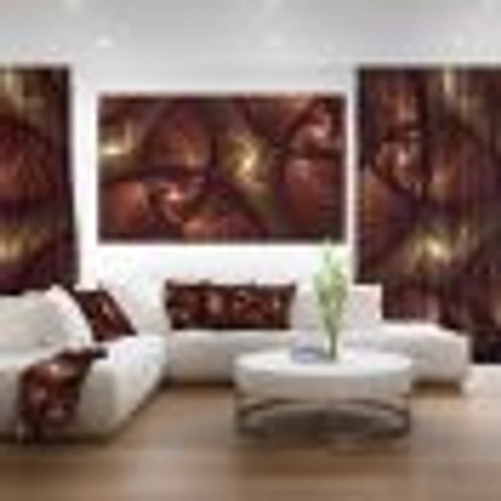 Brown Symmetrical Fractal Pattern  Wall Art