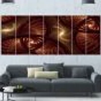 Brown Symmetrical Fractal Pattern  Wall Art