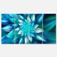 Huge Blue Fractal Flower  Canvas Wall Art