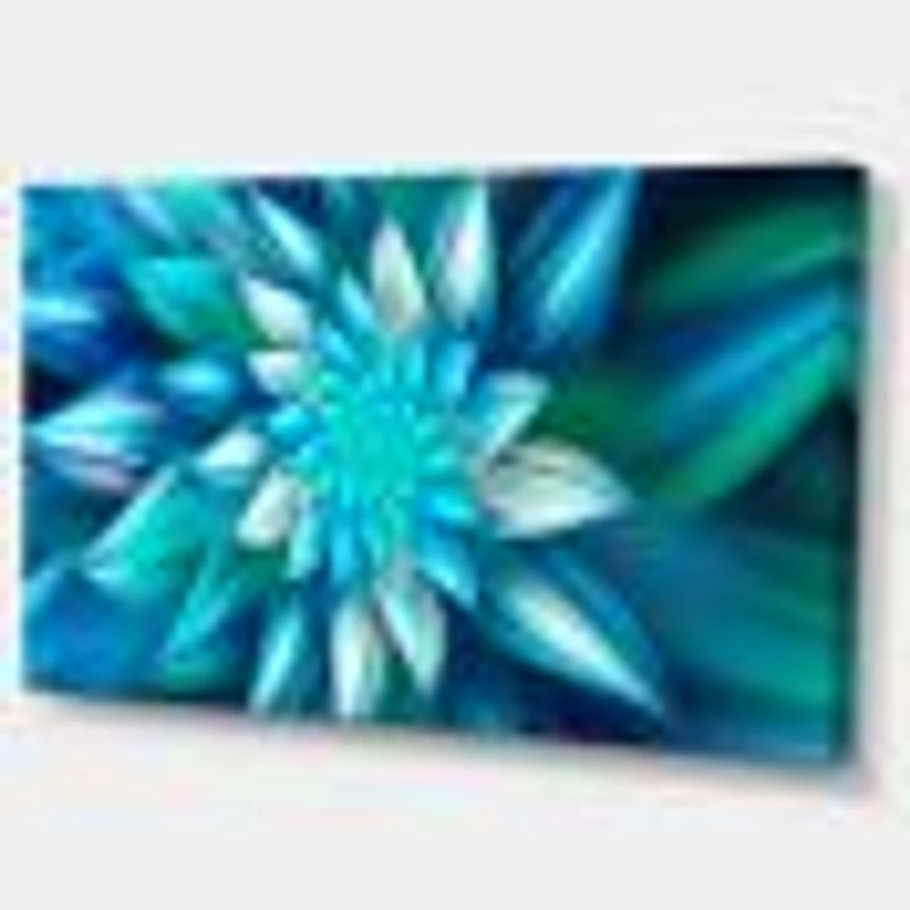 Huge Blue Fractal Flower  Wall Art