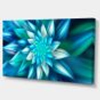 Huge Blue Fractal Flower  Wall Art