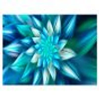 Huge Blue Fractal Flower  Wall Art