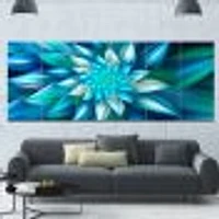 Huge Blue Fractal Flower  Wall Art