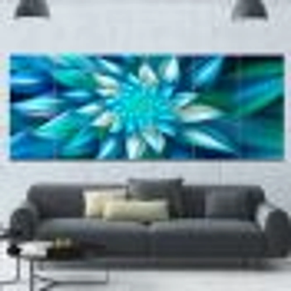 Huge Blue Fractal Flower  Wall Art