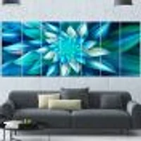 Huge Blue Fractal Flower  Wall Art