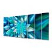 Huge Blue Fractal Flower  Wall Art