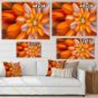 Massive Orange Fractal Flower  Canvas Art Print