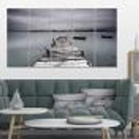Pier and Boats at Seashore 4 Canvas Wall Art