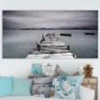 Pier and Boats at Seashore Wall Art