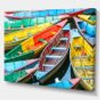 Rowing Boats on the Lake Pokhara  Canvas Wall Art Print