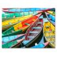 Rowing Boats on the Lake Pokhara  Canvas Wall Art Print