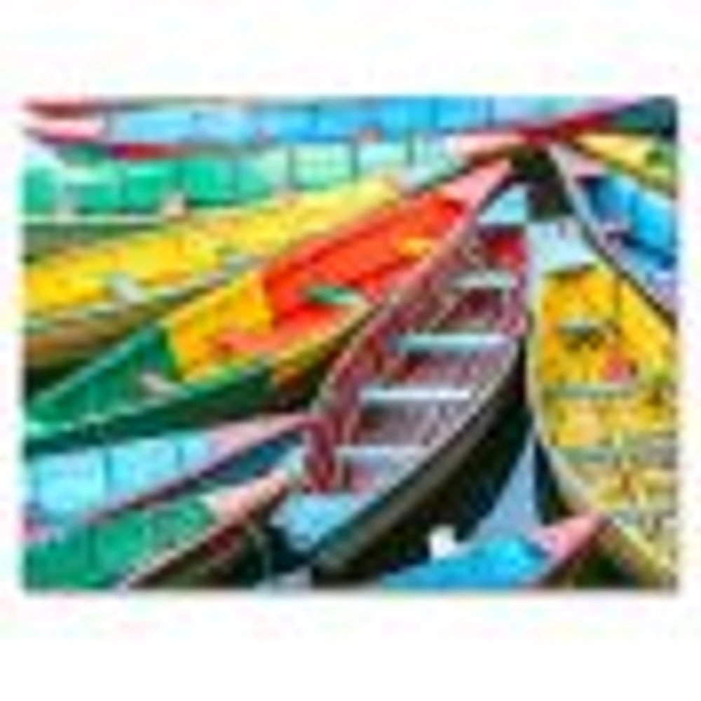 Rowing Boats on the Lake Pokhara  Canvas Wall Art Print