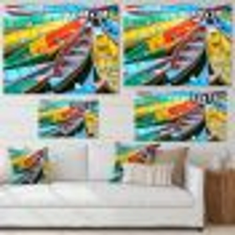 Rowing Boats on the Lake Pokhara  Canvas Wall Art Print