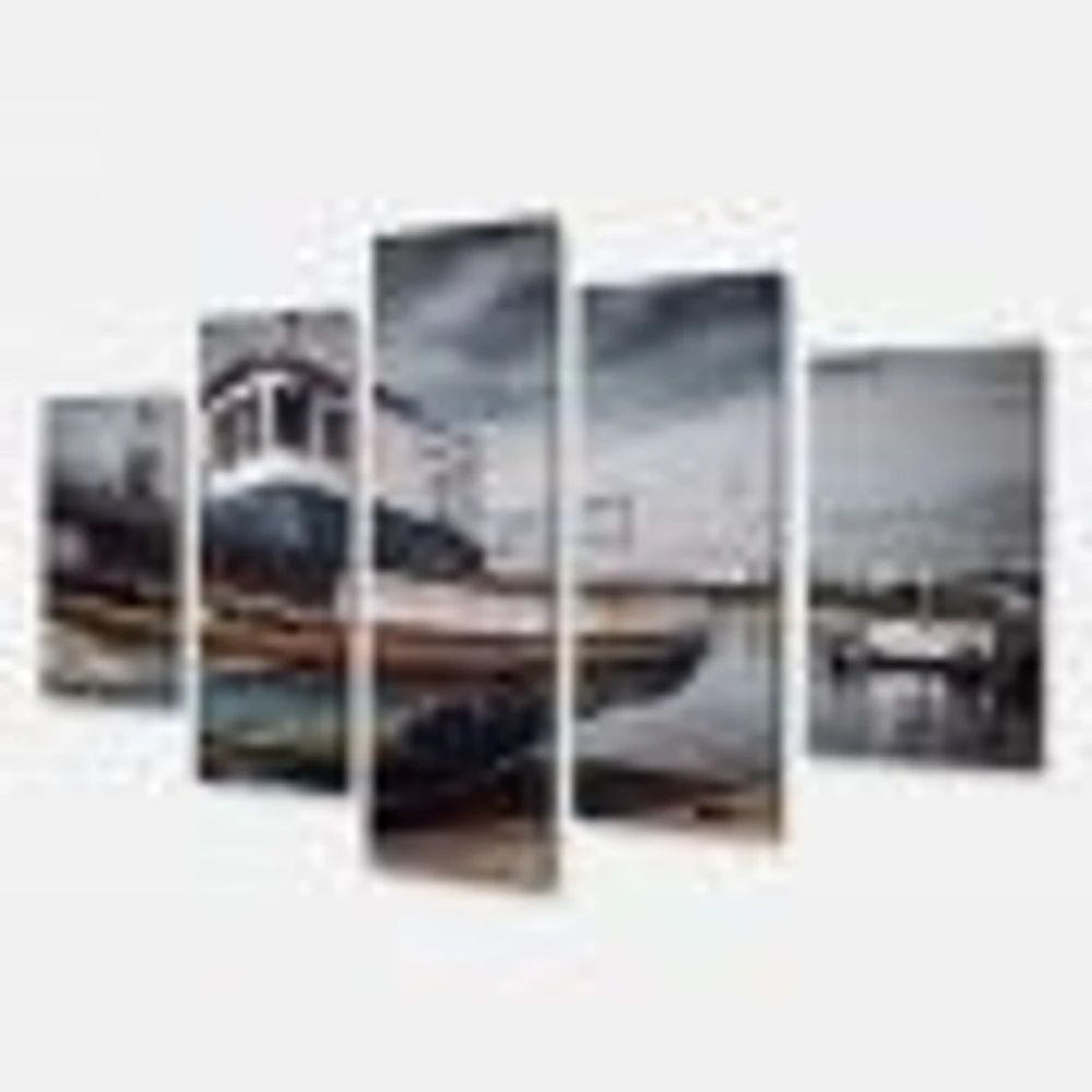 Old Fishing Boat Canvas Wall Art Panels