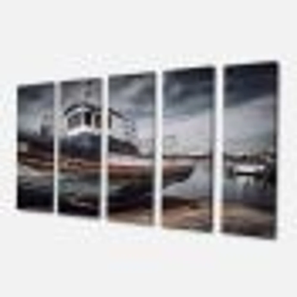 Old Fishing Boat Canvas Wall Art Panels