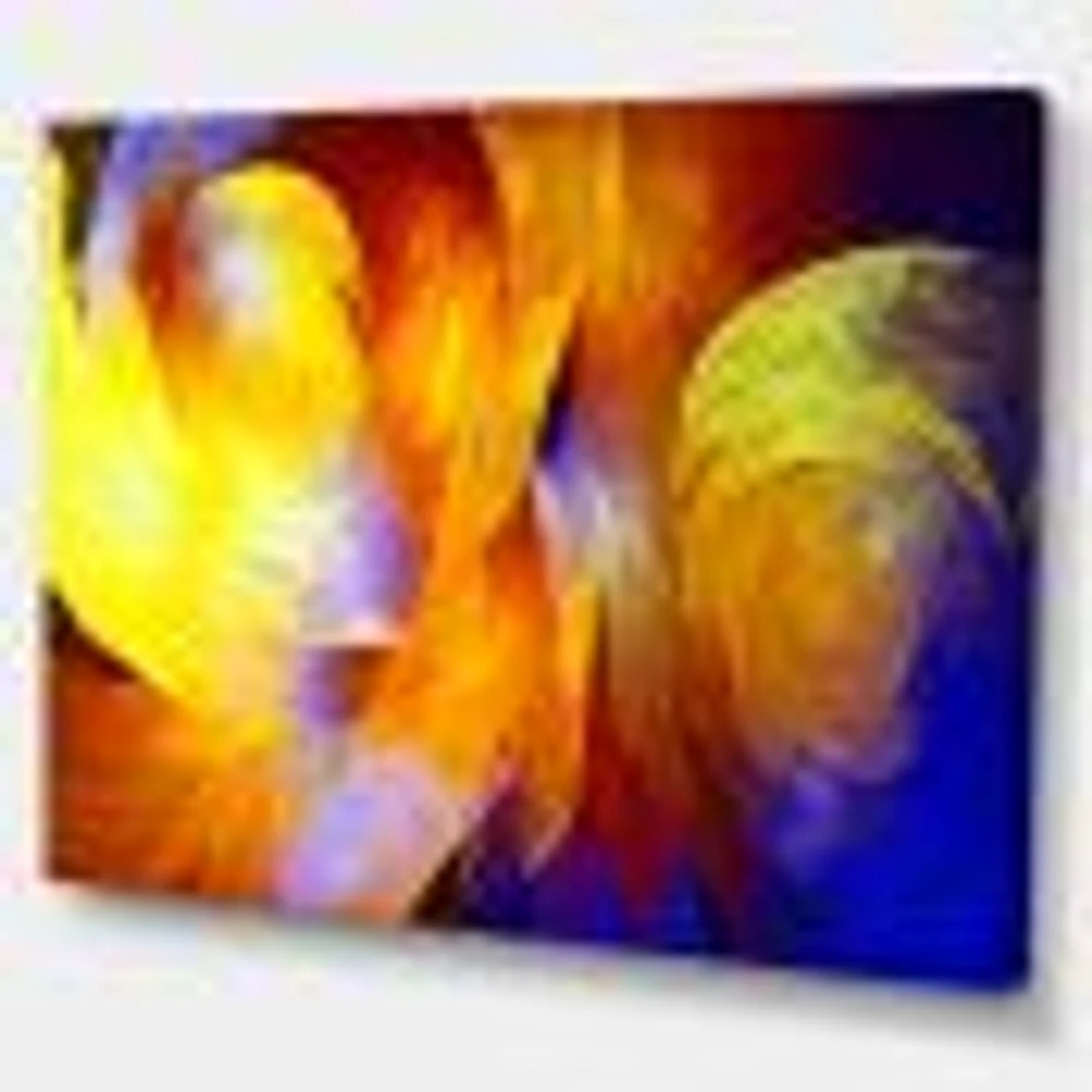 Yellow Fractal Abstract Pattern  Canvas