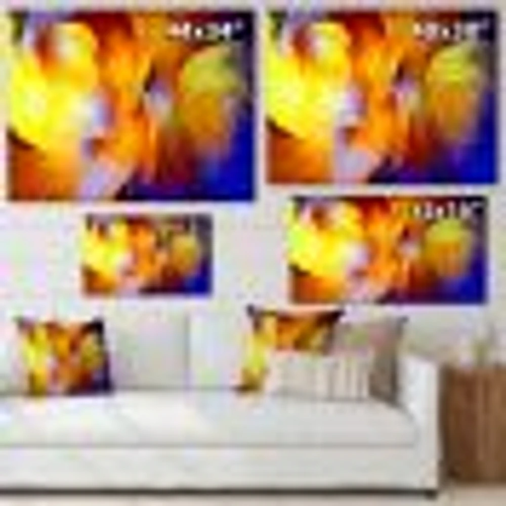 Yellow Fractal Abstract Pattern  Canvas