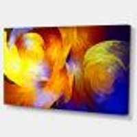 Yellow Fractal Abstract Pattern  Canvas