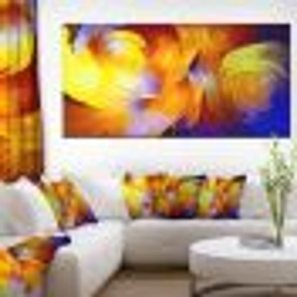 Yellow Fractal Abstract Pattern  Canvas