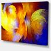 Yellow Fractal Abstract Pattern  Canvas