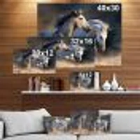 Horses run dust Wall Art