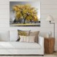 Big Golden Tree  Canvas Wall Art