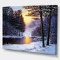 Toile « River and Forest Winter Sunset »