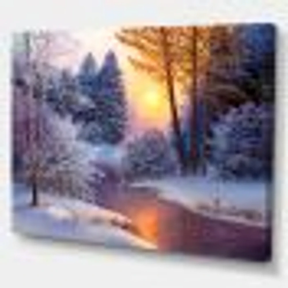 Winter Forest River  Wall Art