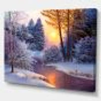 Winter Forest River  Wall Art