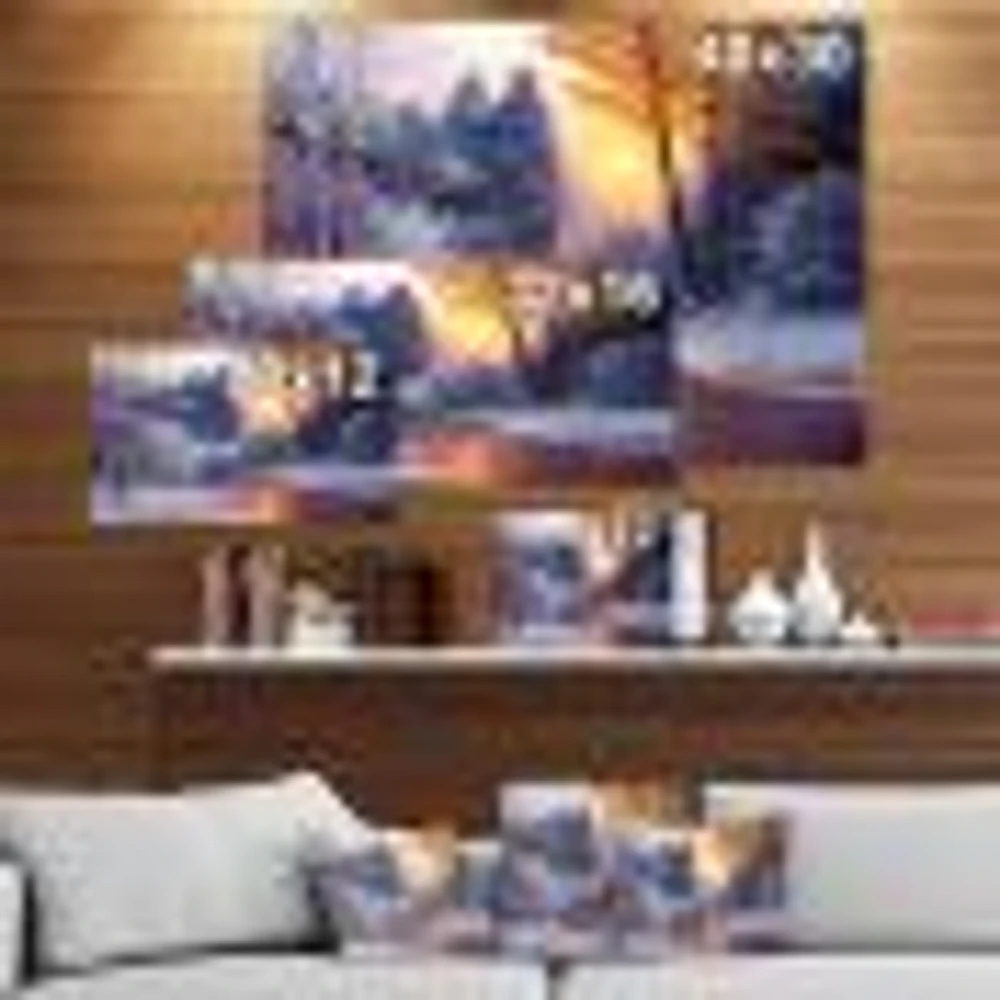 Winter Forest River  Wall Art