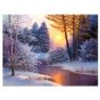 Winter Forest River  Wall Art