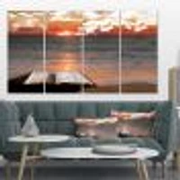 Open Bible Cloudy Sunset  Canvas Wall Art