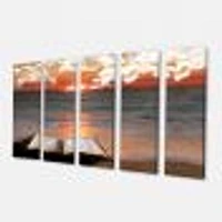 Open Bible Cloudy Sunset  Canvas Wall Art