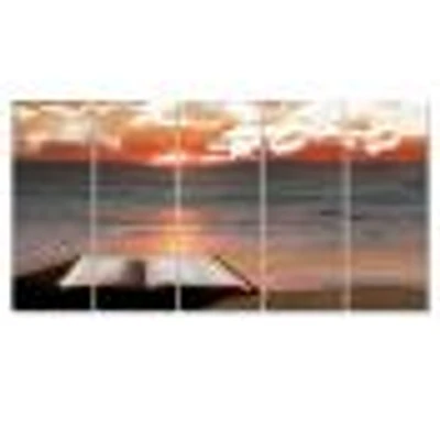 Open Bible Cloudy Sunset  Canvas Wall Art