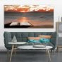 Open Bible Cloudy Sunset  Wall Art