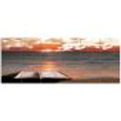 Open Bible Cloudy Sunset  Wall Art