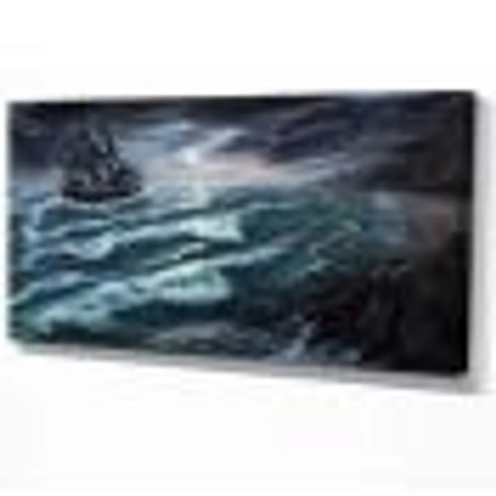 Pirate Ship Under Stormy Cloud  Wall Art