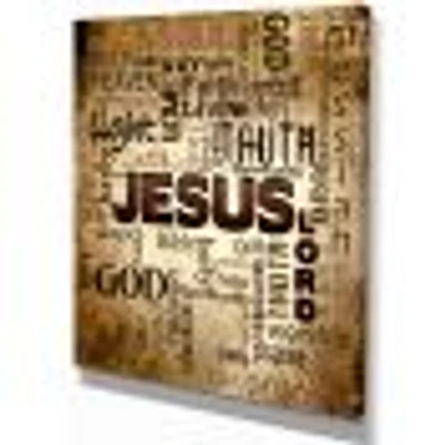 Toile « Jesus Word Cloud Grunge Background »