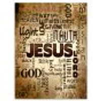 Toile « Jesus Word Cloud Grunge Background »