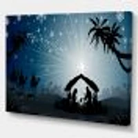 Christmas Nativity Scene with Three Wise Men  Canvas Wall Art