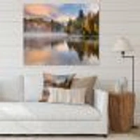 Autumn Foliage by The Lakeside  Canvas Wall Art Print