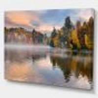 Autumn Foliage by The Lakeside  Canvas Wall Art Print