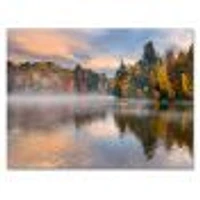 Autumn Foliage by The Lakeside  Canvas Wall Art Print