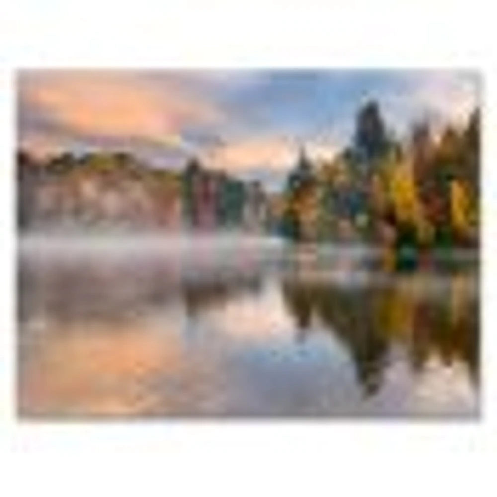 Autumn Foliage by The Lakeside  Canvas Wall Art Print