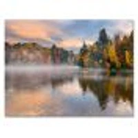 Autumn Foliage by The Lakeside  Canvas Wall Art Print