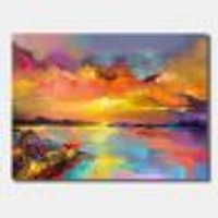 Sunset Painting with Colorful Reflections I  Wall Art