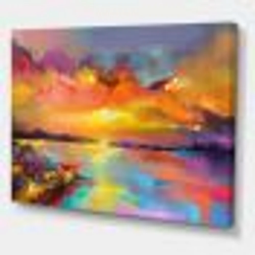 Sunset Painting with Colorful Reflections I  Wall Art