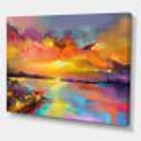 Sunset Painting with Colorful Reflections I  Wall Art